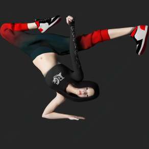 现代街舞女人3D模型下载